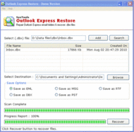 Outlook Express Restore screenshot